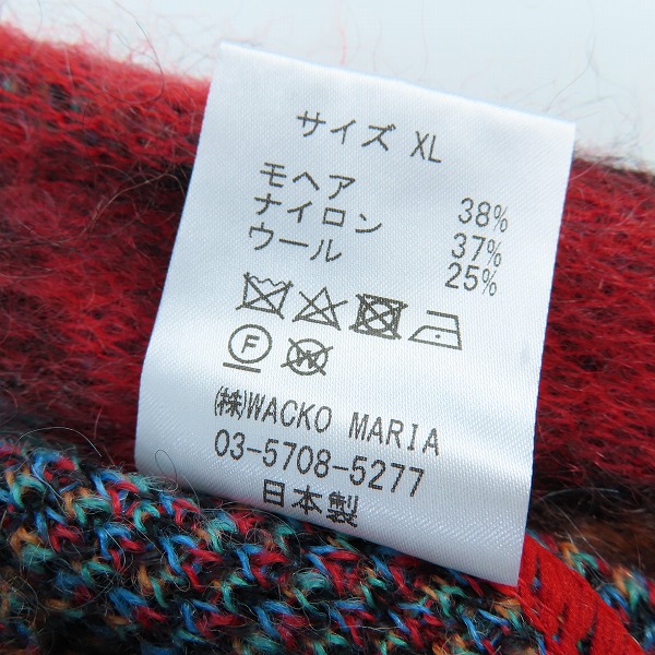 実際に弊社で買取させて頂いたWACKO MARIA/ワコマリア 22AW YULA 百女図 MOHAIR KNIT JACQUARD SWEATER セーター/XLの画像 4枚目