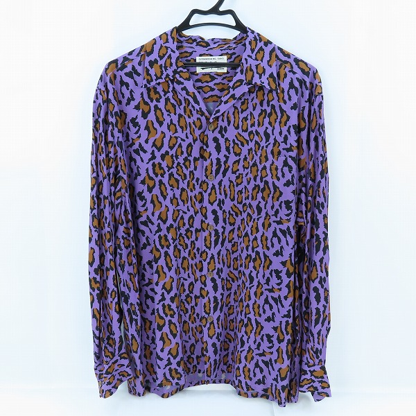 実際に弊社で買取させて頂いたWACKO MARIA/ワコマリア LEOPARD HAWAIIAN SHIRT L/S レオパード ハワイアンシャツ/アロハシャツ パープル/XL