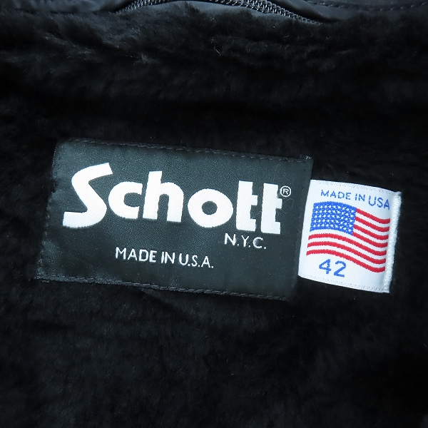 実際に弊社で買取させて頂いたSCHOTT/ショット ファーライナー付き ライダースジャケット 643 42の画像 2枚目