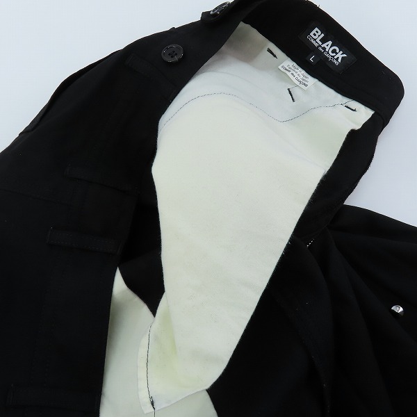 実際に弊社で買取させて頂いたBLACK COMME des GARCONS/ブラックコムデギャルソン サイド スタッズ デザイン ワイド パンツ 1T-P019/AD2017 Lの画像 5枚目