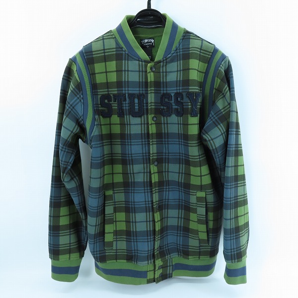 実際に弊社で買取させて頂いたSTUSSY/ステューシー  STUSSY刺繍 チェック柄 ブルゾン/Lの画像 0枚目