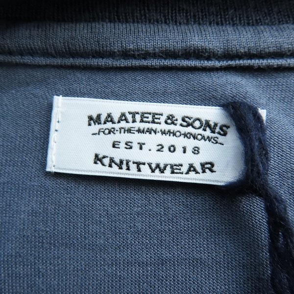 実際に弊社で買取させて頂いたMAATEE&SONS/マーティーアンドサンズ シルク半袖Tシャツ ネイビー系 MT2103-0803B/3の画像 2枚目