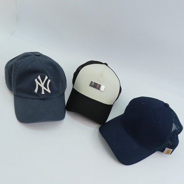 実際に弊社で買取させて頂いたNEW ERA/ニューエラ 47 Brand ニューヨーク・ヤンキース/メタルプレート/カーハート キャップ/帽子 3点セット
