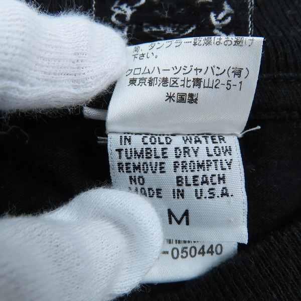 実際に弊社で買取させて頂いた【JPタグ】CHROME HEARTS/クロムハーツ ダガー/フレア 長袖 プリント Tシャツ/Mの画像 4枚目