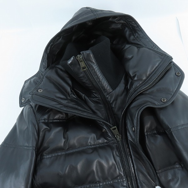 実際に弊社で買取させて頂いたAKM/エーケーエム ラムレザー ダウンジャケット ブラック/Lの画像 5枚目