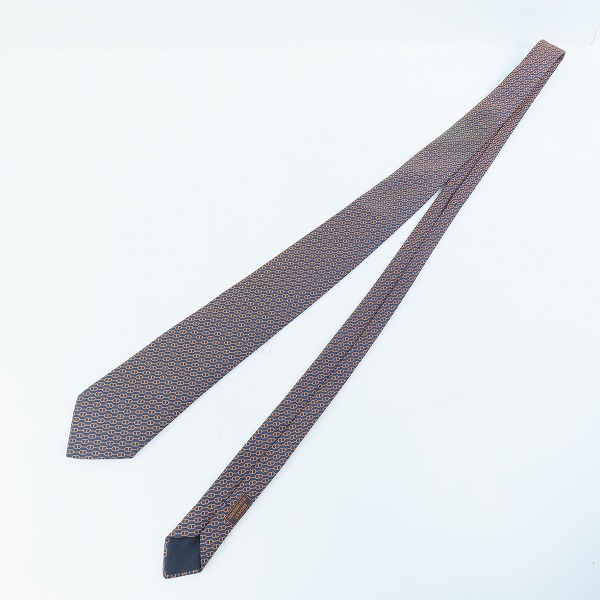 実際に弊社で買取させて頂いたHERMES/エルメス 総柄 シルク ネクタイの画像 7枚目