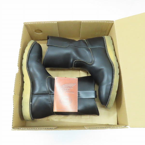 実際に弊社で買取させて頂いたRED WING/レッドウィング 羽タグ PECOS BOOTS/ペコスブーツ ブラック 8169 /7の画像 8枚目