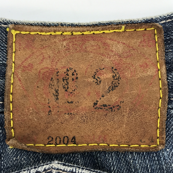 実際に弊社で買取させて頂いたEVISU/エヴィス 2004 カモメ刺繍 ダメージデニムパンツ /32の画像 4枚目
