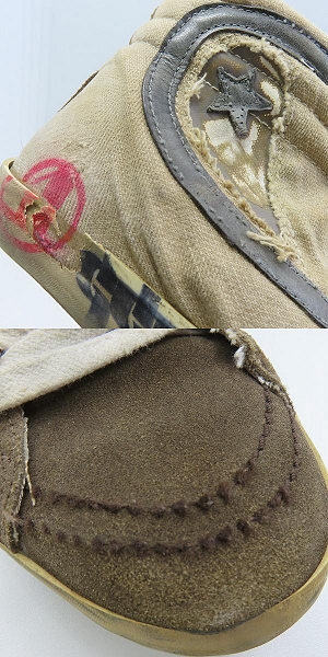 実際に弊社で買取させて頂いた【観賞用】GOLDEN GOOSE/ゴールデングース SLIDE/スライド USED加工 サイドジップ シューズ/43の画像 6枚目