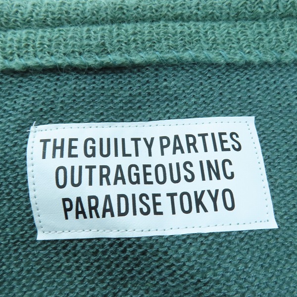 実際に弊社で買取させて頂いたWACKO MARIA/ワコマリア GUILTY PARTIES モヘア ウール カーディガン グリーン/XLの画像 2枚目