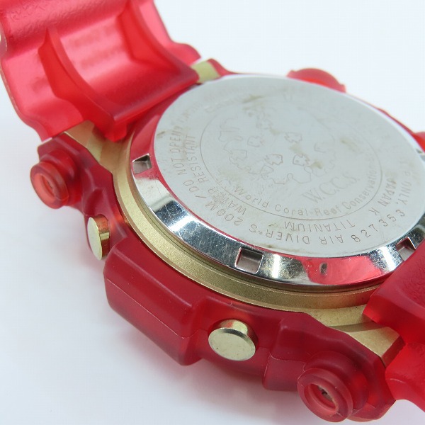 実際に弊社で買取させて頂いたG-SHOCK/Gショック FROGMAN/フロッグマン トリプルマンタモチーフ DW-8201WC レッド【動作未確認】 の画像 5枚目