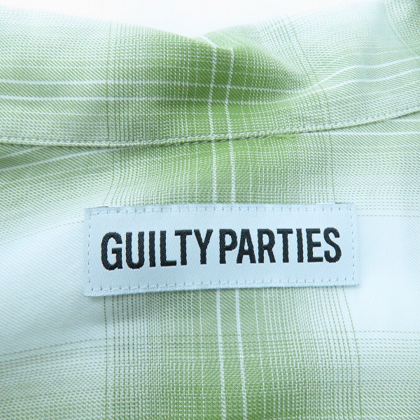 実際に弊社で買取させて頂いたWACKO MARIA/ワコマリア GUILTY PARTIES オンブレチェック 長袖 オープンカラーシャツ グリーン系/XLの画像 2枚目