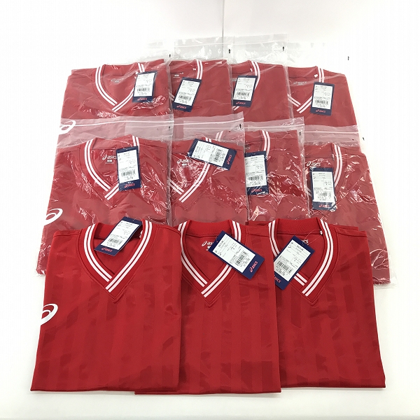 実際に弊社で買取させて頂いた【おまとめ/未使用】ASICS/アシックス ゲームシャツHS レッド
