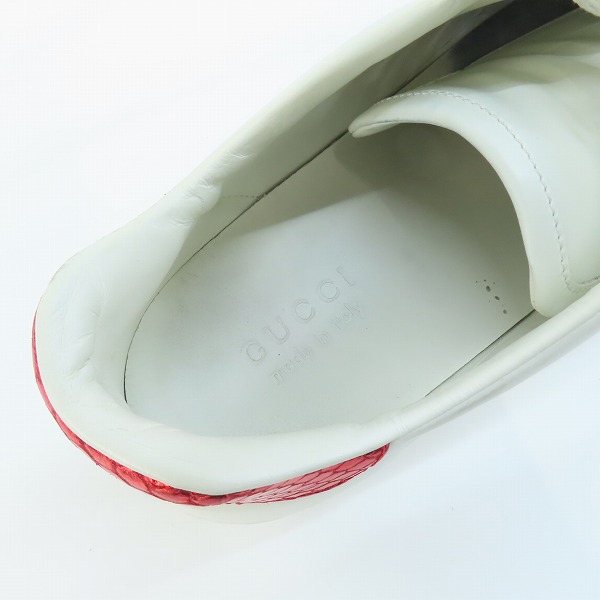 実際に弊社で買取させて頂いたGUCCI/グッチ エース シェリーライン エンブロイダリー レザースニーカー 429446/9.5の画像 4枚目