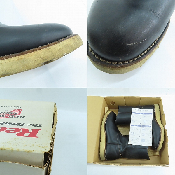 実際に弊社で買取させて頂いたRED WING/レッドウィング 羽タグ PECOS BOOTS/ペコスブーツ ブラック 8169 /7.5Eの画像 8枚目