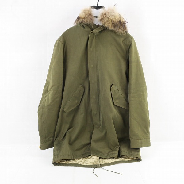 実際に弊社で買取させて頂いたmastermind JAPAN/マスターマインド serenade期 ラクーンファー付きモッズコート 金ボタン MV-C001-02-A/L