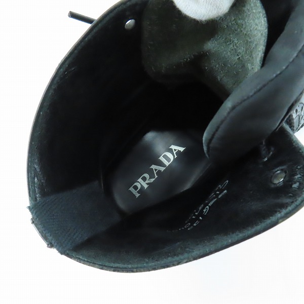 実際に弊社で買取させて頂いたPRADA/プラダ ウイングチップ ジップアップ レザーブーツ SG133/8の画像 4枚目