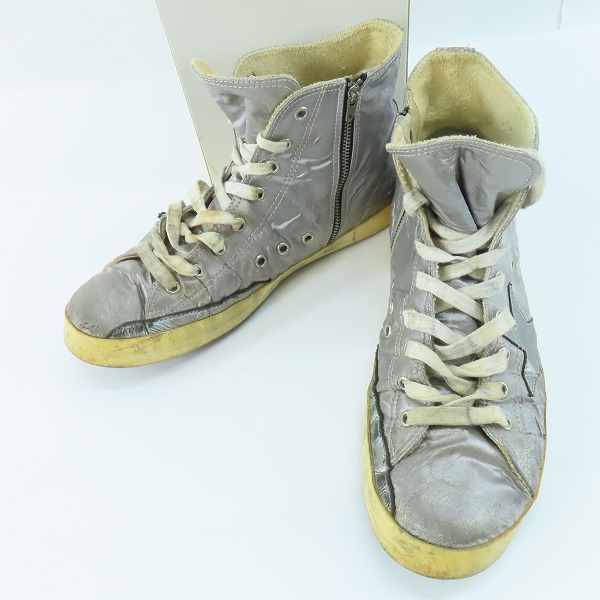 実際に弊社で買取させて頂いた【観賞用】GOLDEN GOOSE/ゴールデングース サイドジップスニーカー シルバー/42