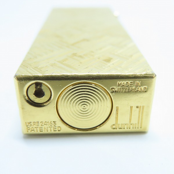 実際に弊社で買取させて頂いたdunhill/ダンヒル ガスライター サイドローラー クロスライン ゴールドの画像 5枚目