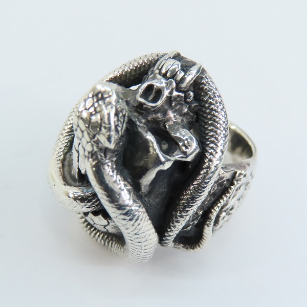 実際に弊社で買取させて頂いたCRAZY PIG DESIGNS/クレイジーピッグ スカル＆スネークリング 19号