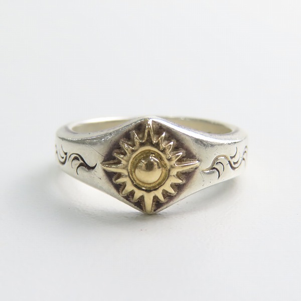 実際に弊社で買取させて頂いたRIZONA FREEDOM/アリゾナフリーダム K18太陽神 唐草堀り リング 22号の画像 1枚目