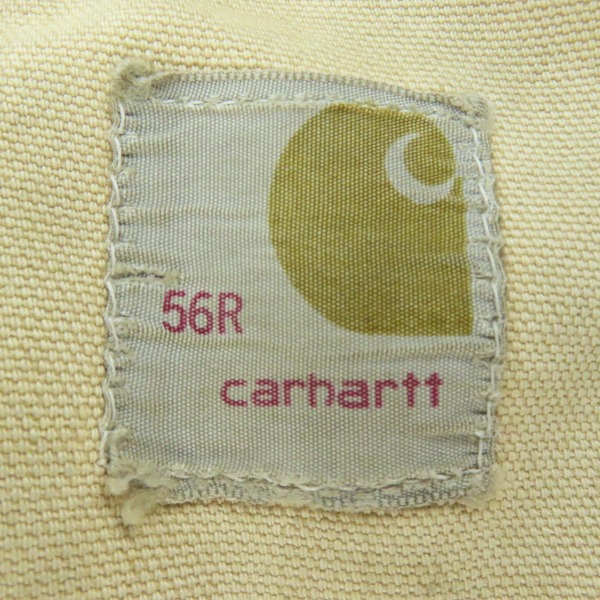 実際に弊社で買取させて頂いたCarhartt/カーハート ダック地 コーデュロイ襟 つなぎ/オールインワン ベージュの画像 2枚目