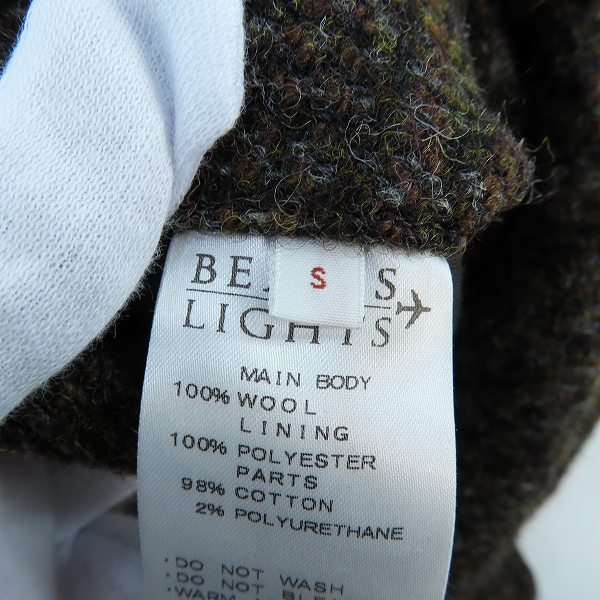 実際に弊社で買取させて頂いたBEMAS LIGHTS/ビームス ライツ ハイスツイード チェスターコート Sの画像 5枚目