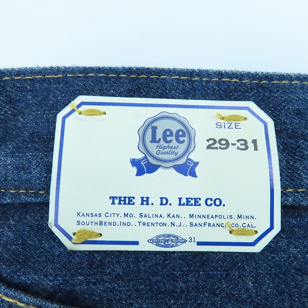 実際に弊社で買取させて頂いたLee/リー 月桂樹ボタン デニムパンツ LB0512 29の画像 7枚目