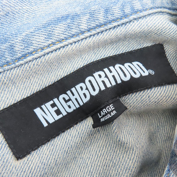 実際に弊社で買取させて頂いたNEIGHBORHOOD/ネイバーフッド 23AW FADE DENIM TYPE-3 JACKET グラフィック デニムジャケット 232YTNH-JKM05/Lの画像 2枚目