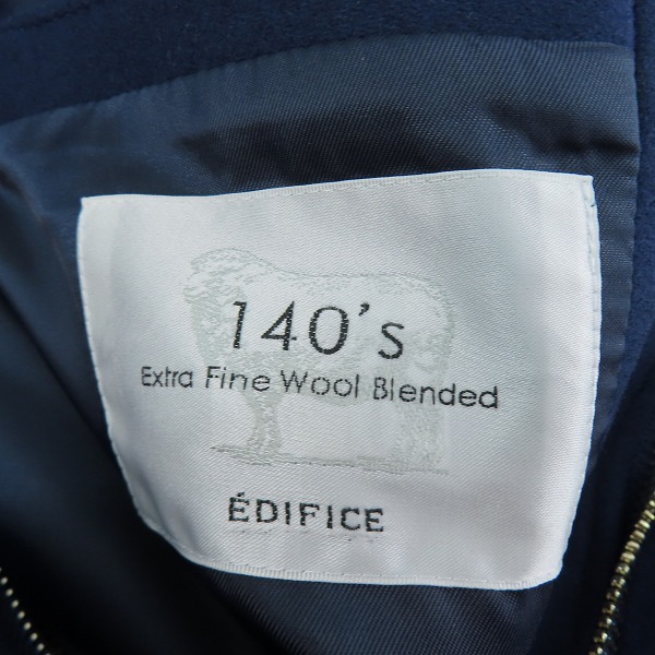 実際に弊社で買取させて頂いたEDIFICE/エディフィス フーディージップアップウールコート/Mの画像 3枚目