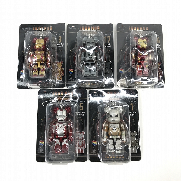 実際に弊社で買取させて頂いた【おまとめ/未開封】Happyくじ BE@RBRICK/ベアブリック アイアンマン マーク1/5/42/50/アイアンモンガー 等の画像 1枚目