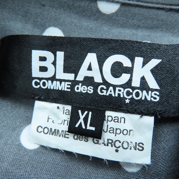 実際に弊社で買取させて頂いたBLACK COMME des GARCONS/ブラックコムデギャルソン ドット切替 ショートスリーブシャツ 1E-B013/AD2019 XLの画像 2枚目