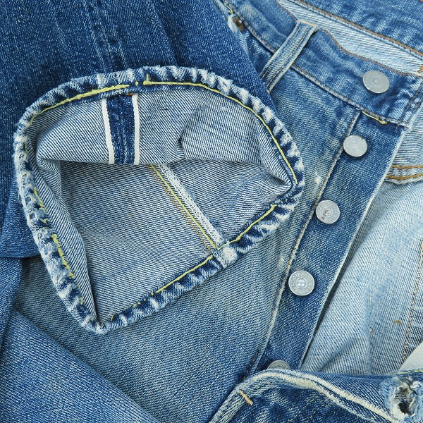 実際に弊社で買取させて頂いたLEVI'S/リーバイス 501 66前期 ボタン裏刻印6 足長R ビッグE ヴィンテージ/ビンテージ デニムパンツの画像 3枚目