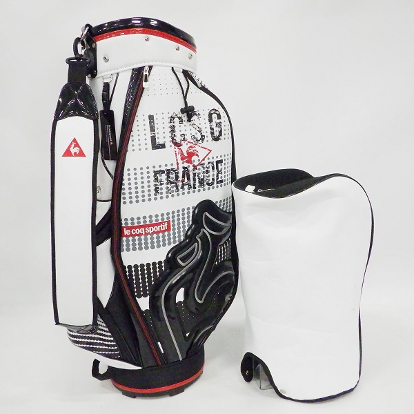 実際に弊社で買取させて頂いたle coq sportif/ルコックスポルティフ ゴルフ QQBPJJ06 9型 6分割キャディバッグ ホワイトｘブラック