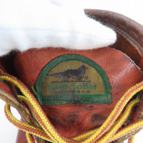 実際に弊社で買取させて頂いたRED WING/レッドウィング 半円犬タグ アイリュッシュセッターブーツ 875/7Eの画像 7枚目
