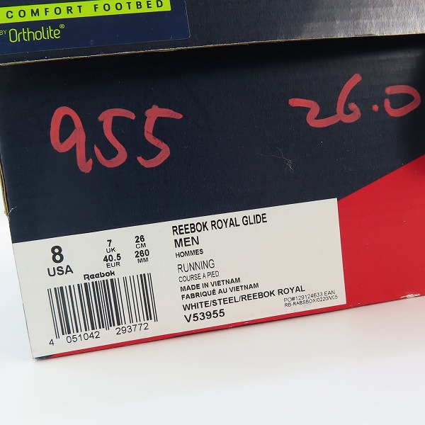 実際に弊社で買取させて頂いたReebok/リーボック Royal Glide ローカットスニーカー V53955/26の画像 9枚目