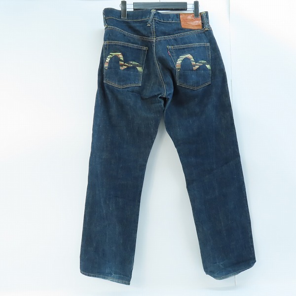 実際に弊社で買取させて頂いたEVISU/エヴィス カモ柄カモメ プリント Lot2000 デニムパンツ/32×35の画像 1枚目
