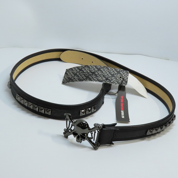 実際に弊社で買取させて頂いたRoen/ロエン スカル バックル スタッズ レザーベルトの画像 7枚目