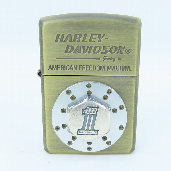 実際に弊社で買取させて頂いたZIPPO/ジッポー Harley-Davidson/ハーレーダビッドソン 立体メタル ディスクメタル ボルトオン ゴールドカラー 1996年製