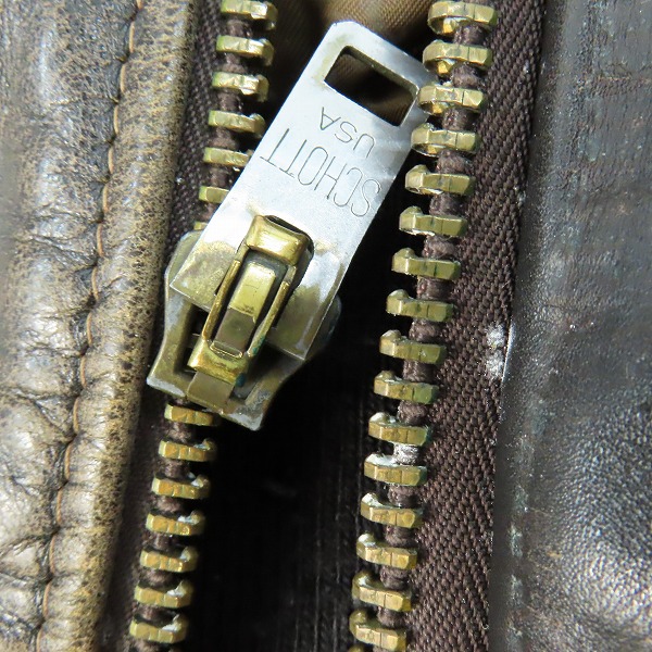 実際に弊社で買取させて頂いたSchott/ショット USA製 ボアライナー付 レザージャケット/38の画像 9枚目