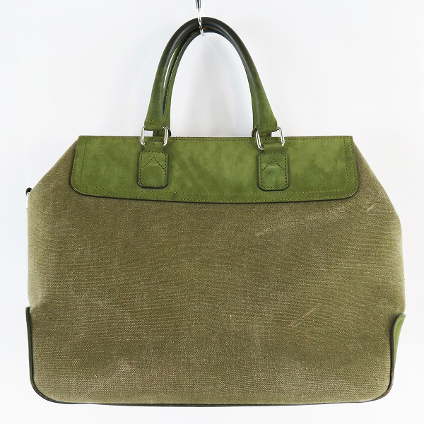 実際に弊社で買取させて頂いたreadymade/レディメイド SS23 ロゴ刺繍 ダメージ加工 レザー × キャンバス ボストンバッグ/ジムバッグの画像 1枚目