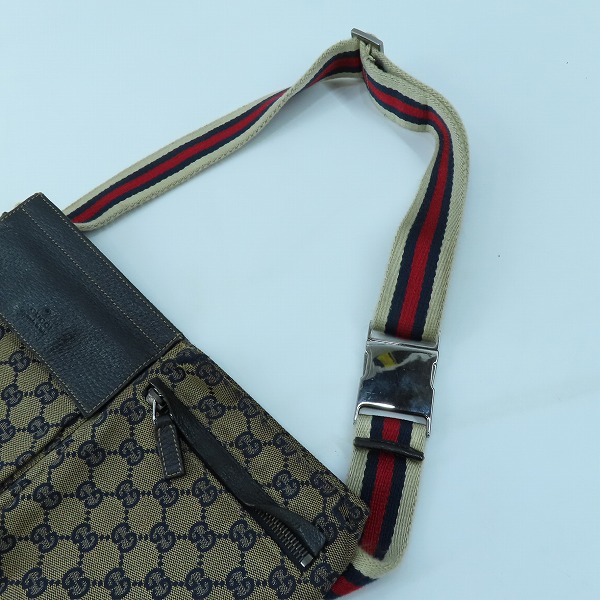 実際に弊社で買取させて頂いたGUCCI/グッチ シェリーライン GGキャンバス ウエストバッグ ボディーバッグの画像 3枚目