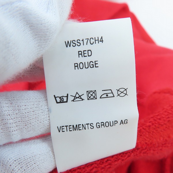 実際に弊社で買取させて頂いたVETEMENTS×Champion/ヴェトモン×チャンピオン 17SS REVERSE WEAVE/リバースウィーブパーカー/Mの画像 6枚目