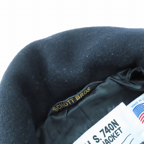 実際に弊社で買取させて頂いたSchott/ショット U.S.740N PEA JACKET ウールメルトンPコート/7378/Mの画像 5枚目