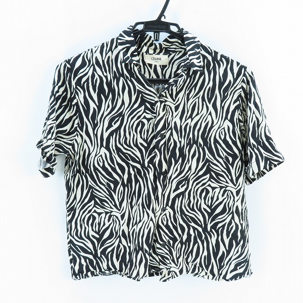 実際に弊社で買取させて頂いたCELINE/セリーヌ ゼブラ柄 オープンカラー 半袖 ハワイアンシャツ 2C036843H/38