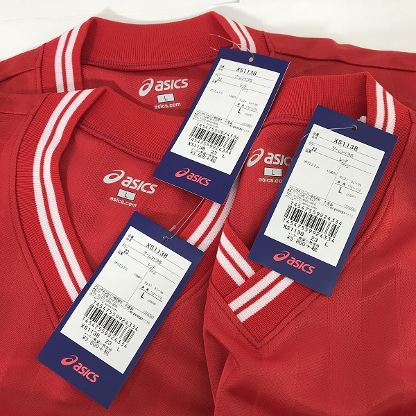 実際に弊社で買取させて頂いた【おまとめ/未使用】ASICS/アシックス ゲームシャツHS レッドの画像 2枚目