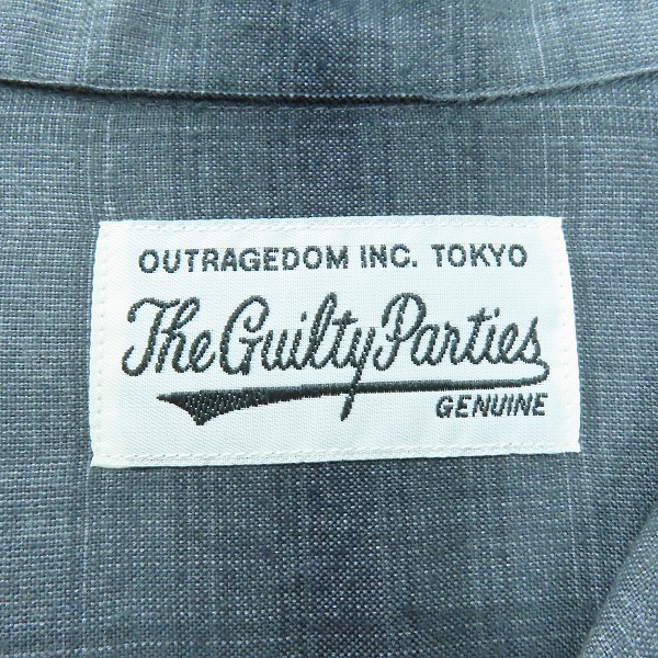 実際に弊社で買取させて頂いたWACKO MARIA/ワコマリア GUILTY PARTIES オンブレチェック 長袖 オープンカラーシャツ グレー系/XLの画像 2枚目