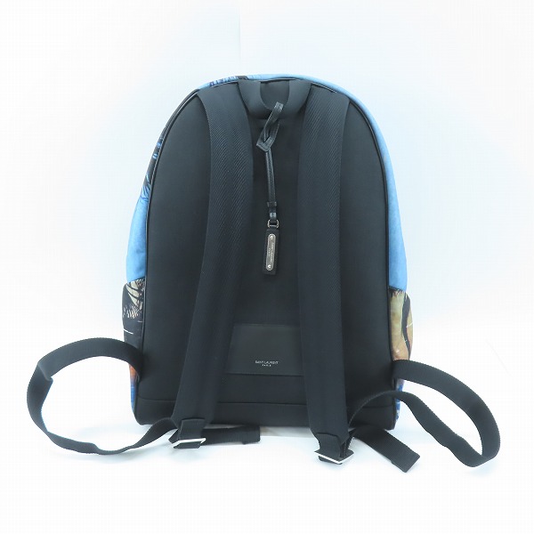 実際に弊社で買取させて頂いたSAINT LAURENT/サンローラン シティ バックパック エコニル/スムースレザー/ナイロン "アズール/オレンジ" 534967FAAFP4383の画像 1枚目