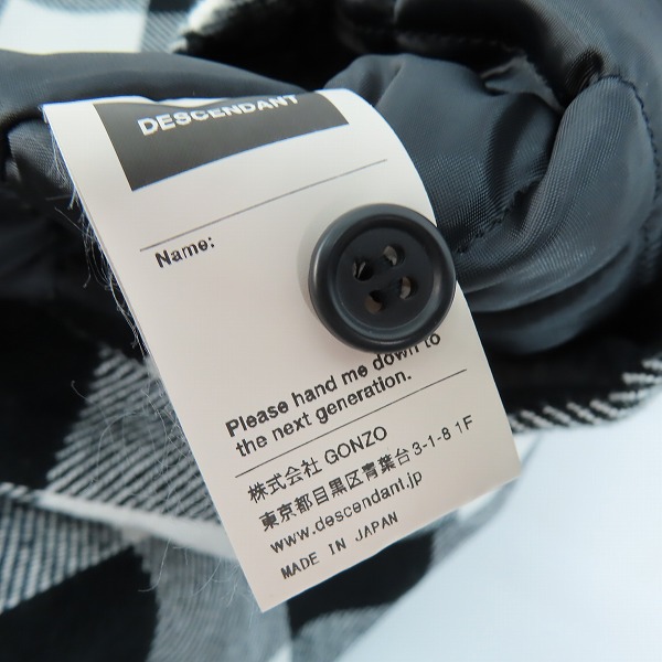 実際に弊社で買取させて頂いたDESCENDANT/ディセンダント チェック柄 中綿ジャケット 2の画像 3枚目