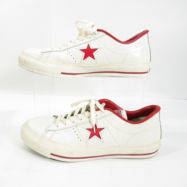実際に弊社で買取させて頂いたCONVERSE/コンバース ONE STAR OX ローカットスニーカー ホワイト×レッド/9の画像 3枚目